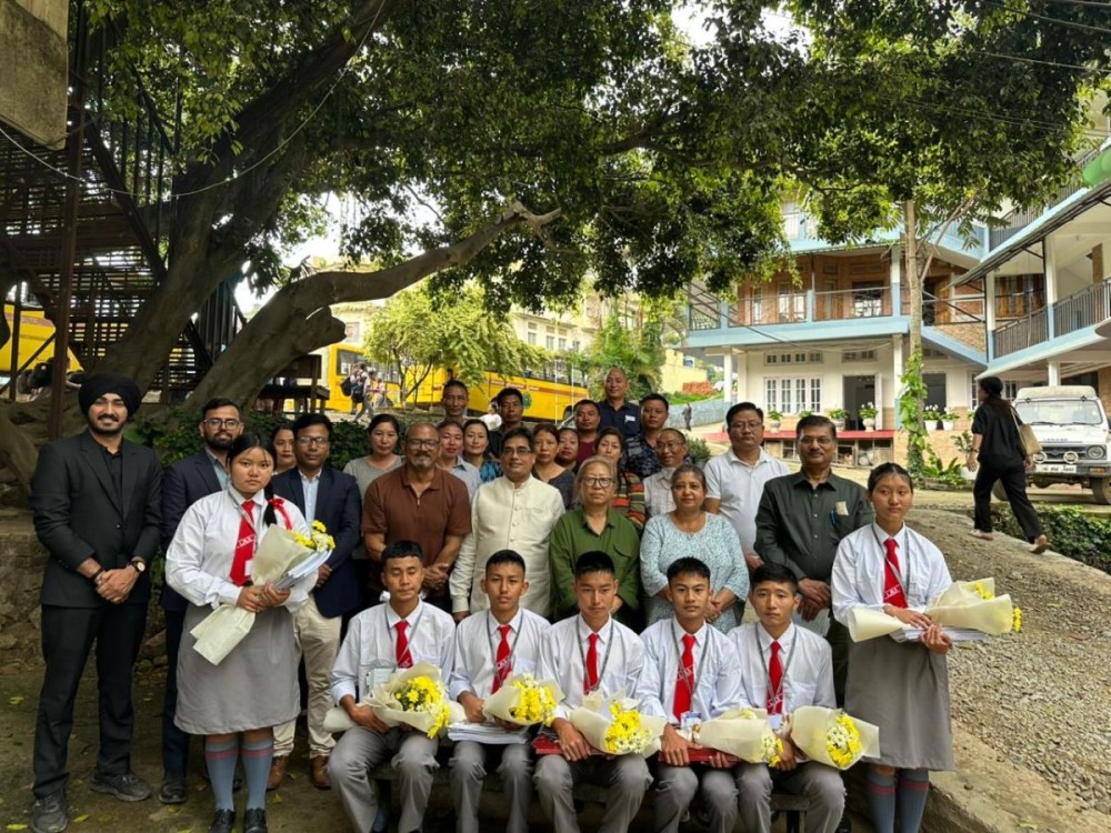 Resource persons, guests along with the faculty and students during the launch of the SIP at Libemo Memorial School in Nagaland’s Wokha district on May 22.